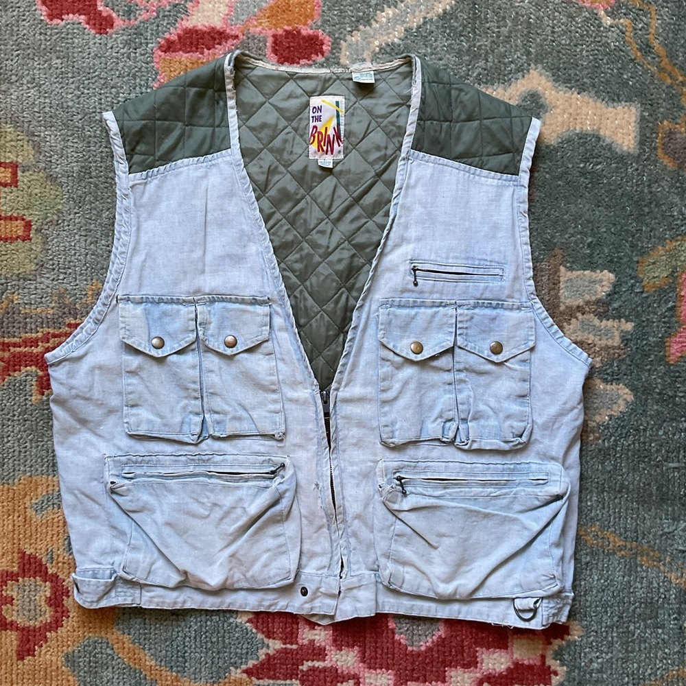 Vintage Vest / denim and quilted / On The Brink !